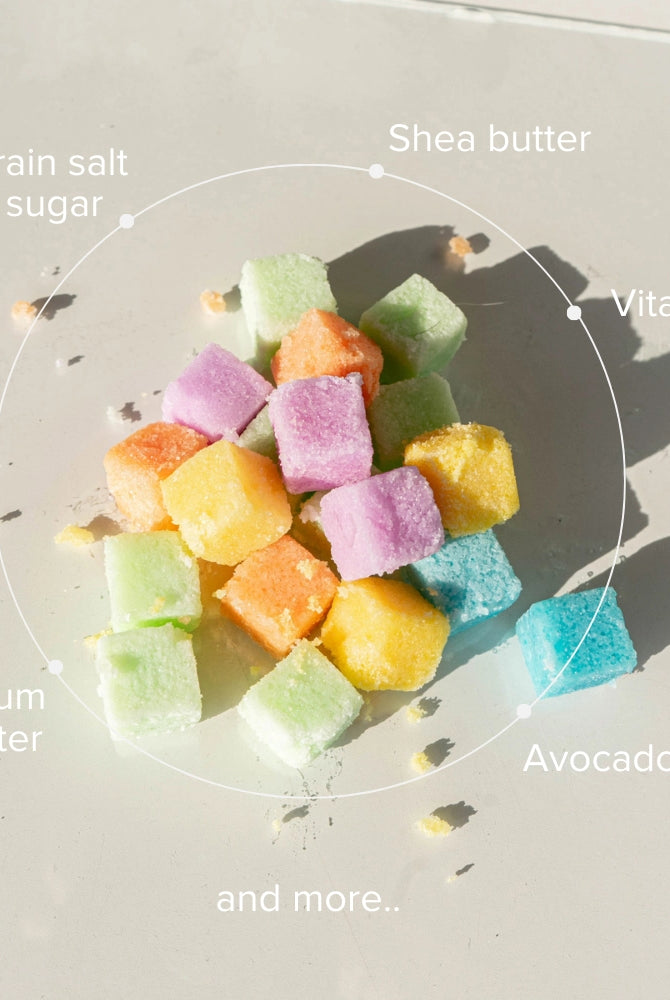Bonblissity Assorted Sugar Cube Candy Scrub (30 pcs)-Sugar Scrub-Bonblissity-Deja Nu Boutique, Women's Fashion Boutique in Lampasas, Texas
