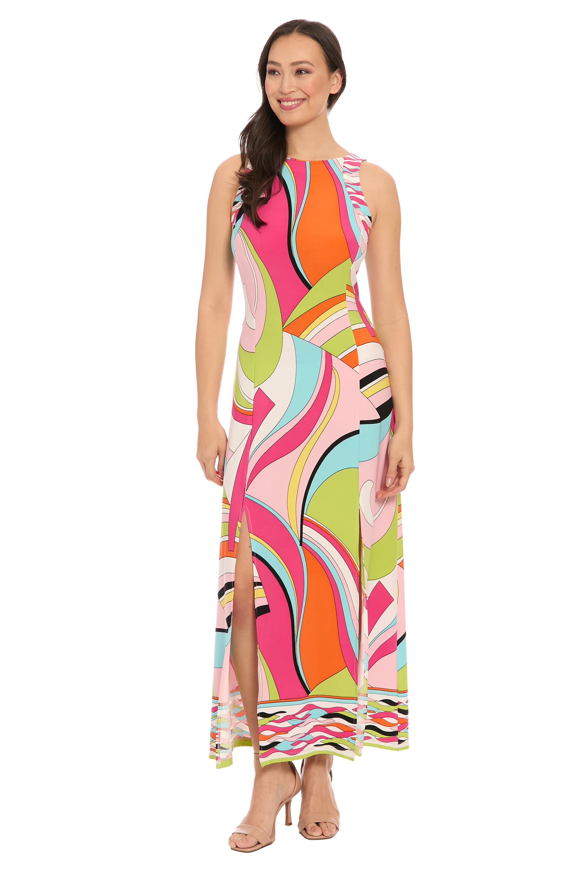 Bonnie Maxi Dress – Pink & White by London Times-Maxi Dresses-London Times-Deja Nu Boutique, Women's Fashion Boutique in Lampasas, Texas