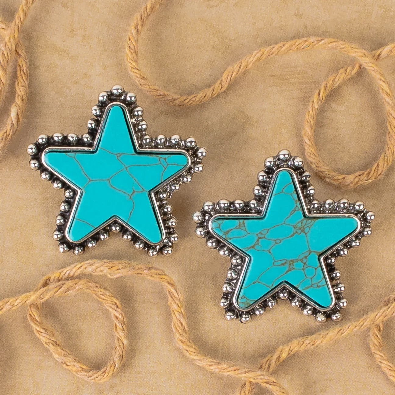 Bright Star Post Earrings In Red Or Turquoise-Earrings-Deja Nu Tx-Deja Nu Boutique, Women's Fashion Boutique in Lampasas, Texas