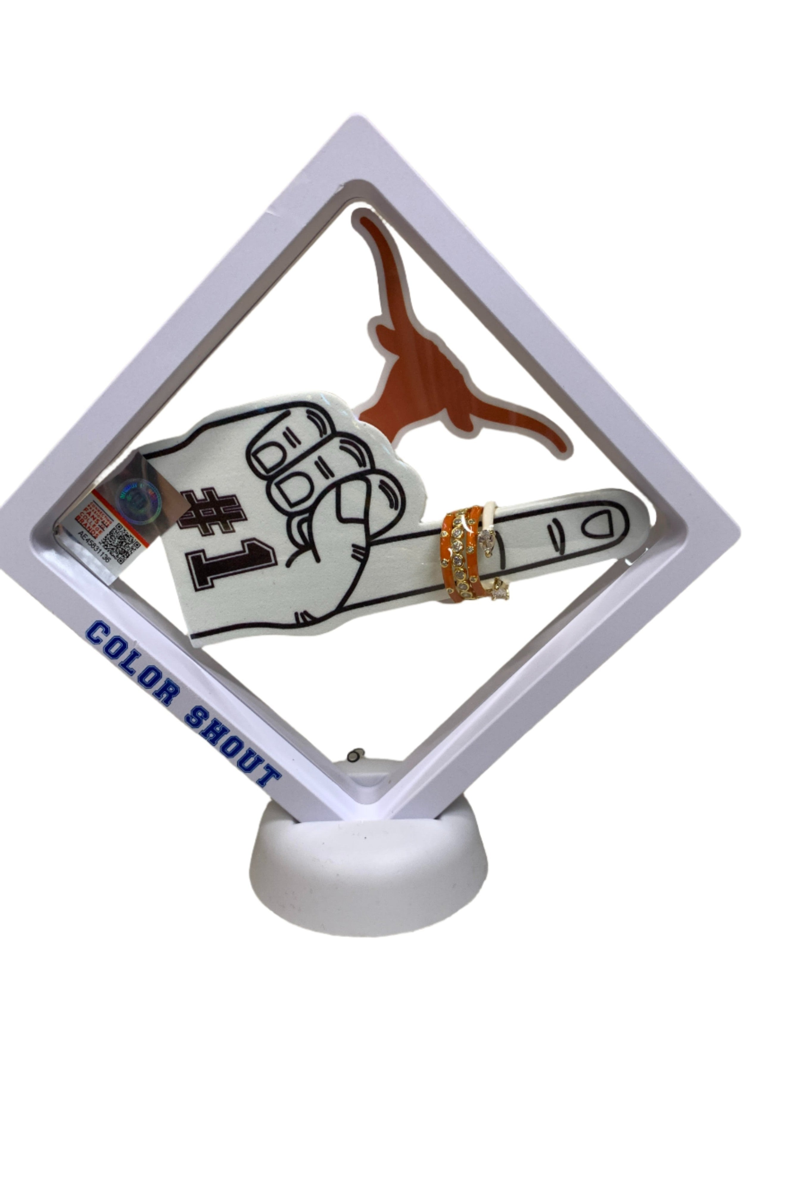 Bring It On University Of Texas Four Stack Ring Set-Rings-Color Shout-Deja Nu Boutique, Women's Fashion Boutique in Lampasas, Texas