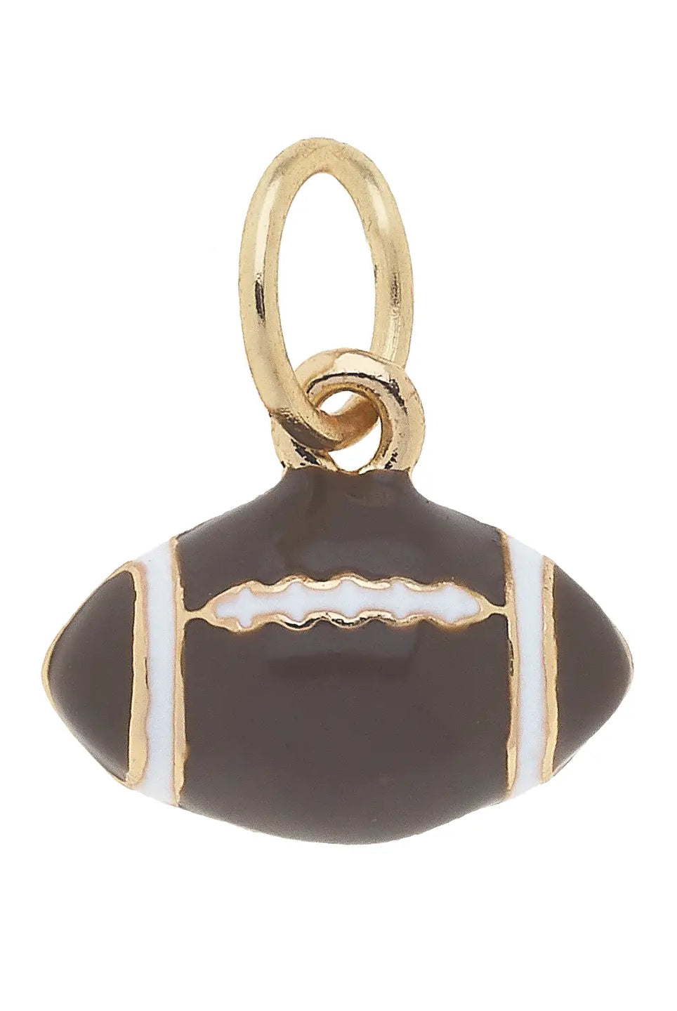 ๐ Canvas Style 3-D Football Charm โ Brown Enamel-Charms-Canvas Style-Deja Nu Boutique, Women's Fashion Boutique in Lampasas, Texas