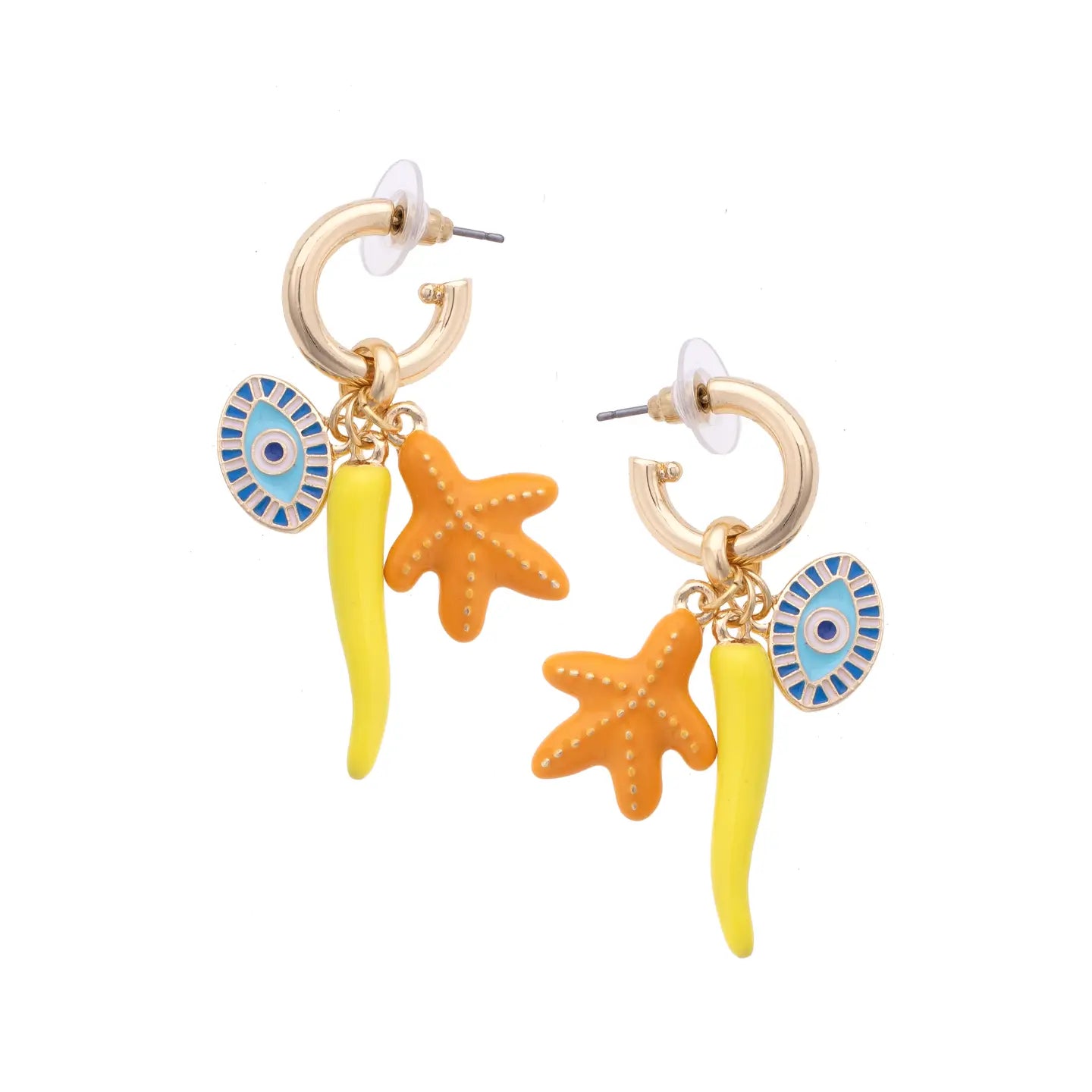 Canvas Style Aegean Sea Drop Hoop Earrings – Shiny Gold-Earrings-Canvas Style-Deja Nu Boutique, Women's Fashion Boutique in Lampasas, Texas