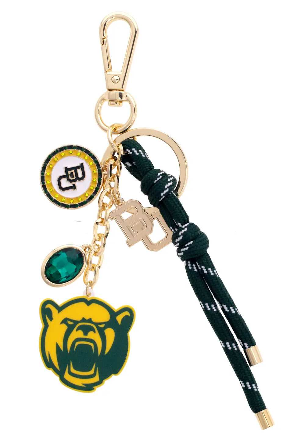 Canvas Style Baylor Bears Cluster Bag Charm In Green-bag charm-Canvas Style-Deja Nu Boutique, Women's Fashion Boutique in Lampasas, Texas