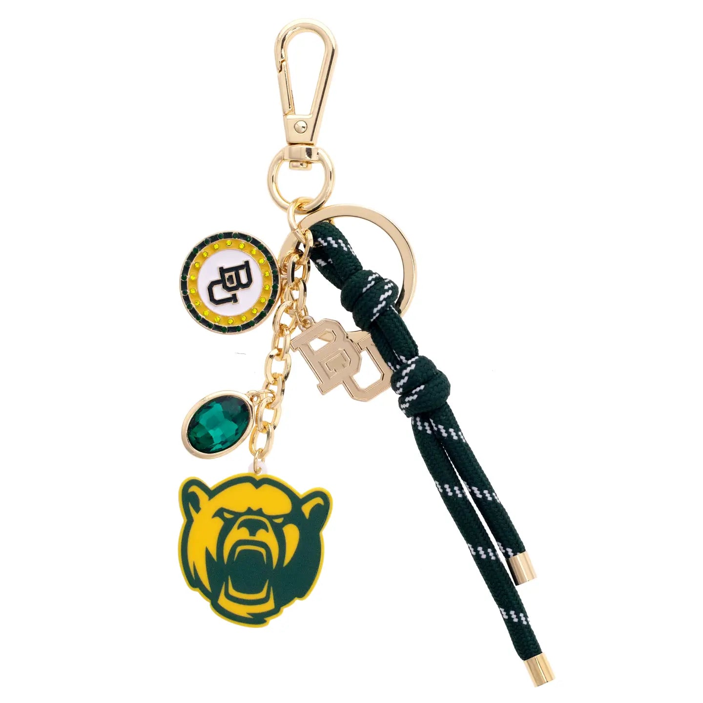 Canvas Style Baylor Bears Cluster Bag Charm In Green-bag charm-Canvas Style-Deja Nu Boutique, Women's Fashion Boutique in Lampasas, Texas
