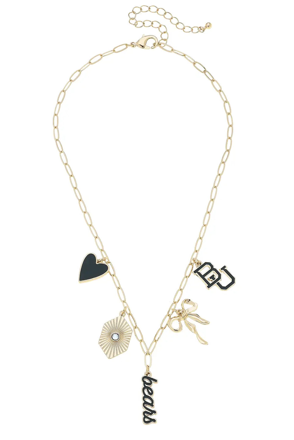 Canvas Style Baylor Bears Paper Clip Charm Collector Necklace in Shiny Gold-charm necklace-Canvas Style-Deja Nu Boutique, Women's Fashion Boutique in Lampasas, Texas
