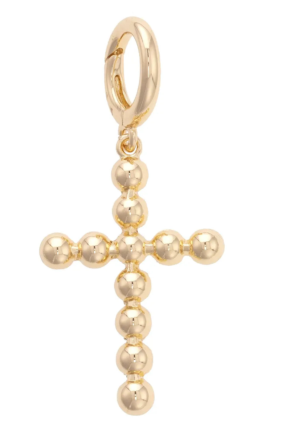 Canvas Style Beaded Cross Pendant Charm in Shiny Gold-Charms-Canvas Style-Deja Nu Boutique, Women's Fashion Boutique in Lampasas, Texas