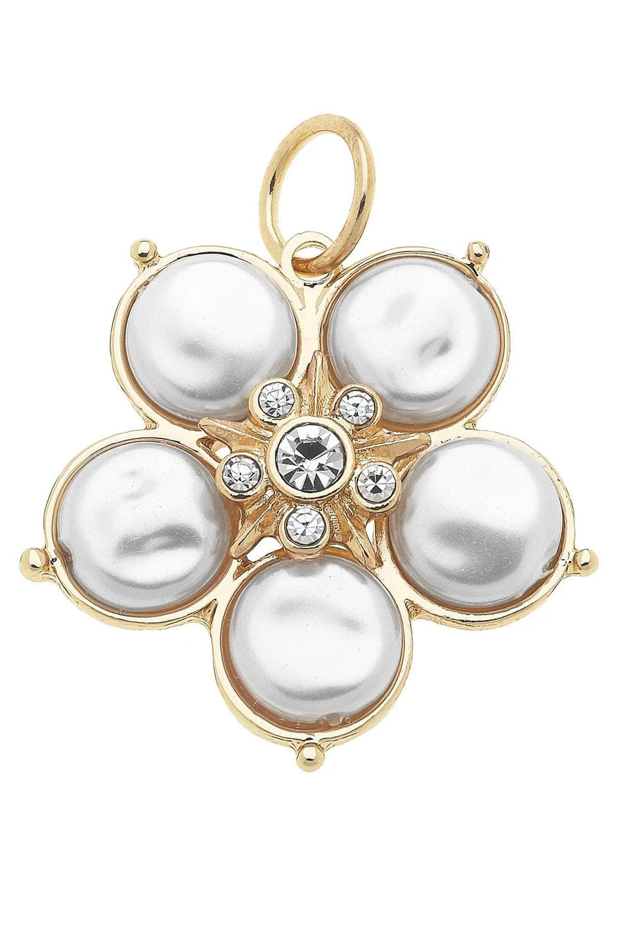 Canvas Style Coin Pearl Flower Charm in Ivory with 18K Gold Plating-Charms-Canvas Style-Deja Nu Boutique, Women's Fashion Boutique in Lampasas, Texas