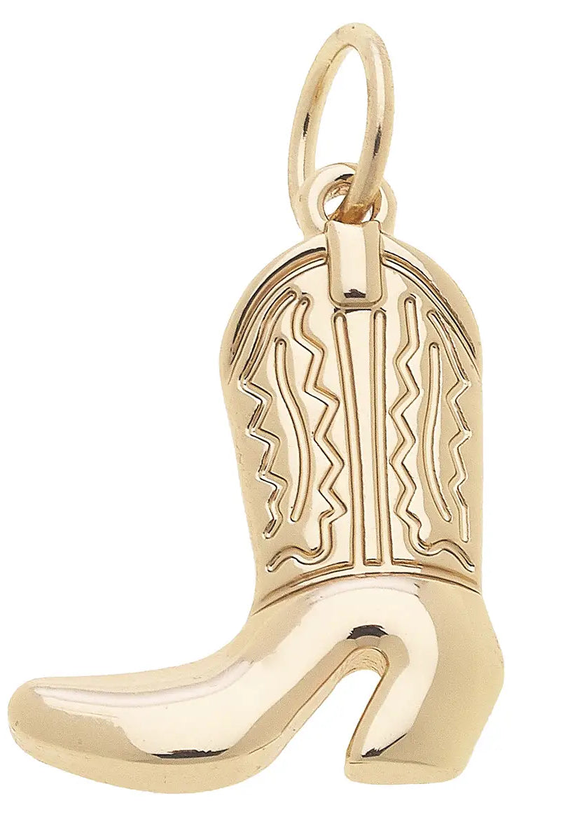 ๐ค Canvas Style Cowboy Boot Charm โ Shiny Gold-Charms-Canvas Style-Deja Nu Boutique, Women's Fashion Boutique in Lampasas, Texas