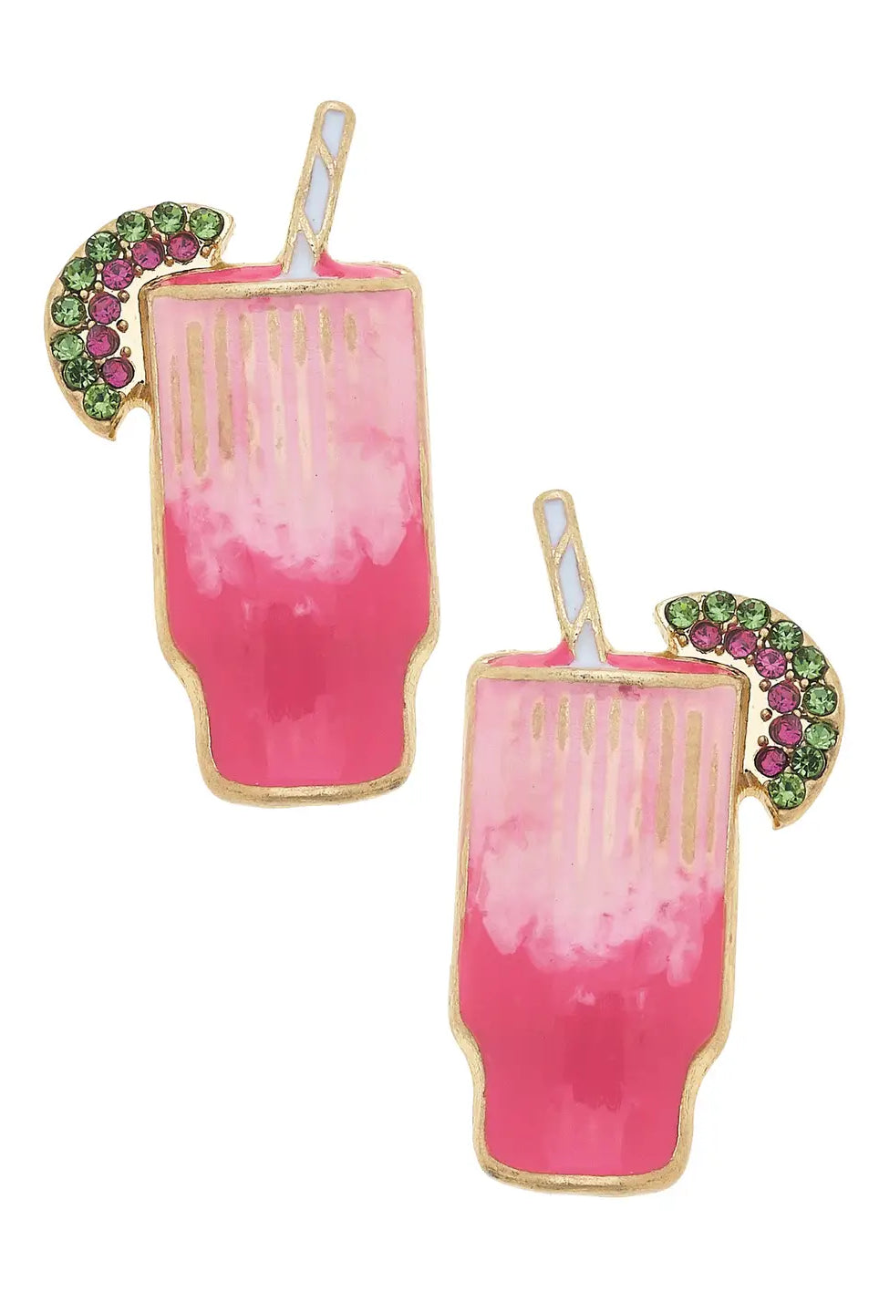 🍹 Canvas Style Cusco Pave Cocktail Stud Earrings – Pink Ombre-Earrings-Canvas Style-Deja Nu Boutique, Women's Fashion Boutique in Lampasas, Texas