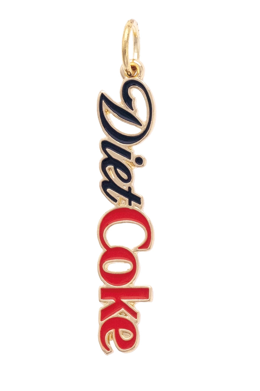 Canvas Style Diet Coke Logo Charm in Red & Black 18K Gold Plated Vertical Pendant-Charms-Canvas Style-Deja Nu Boutique, Women's Fashion Boutique in Lampasas, Texas