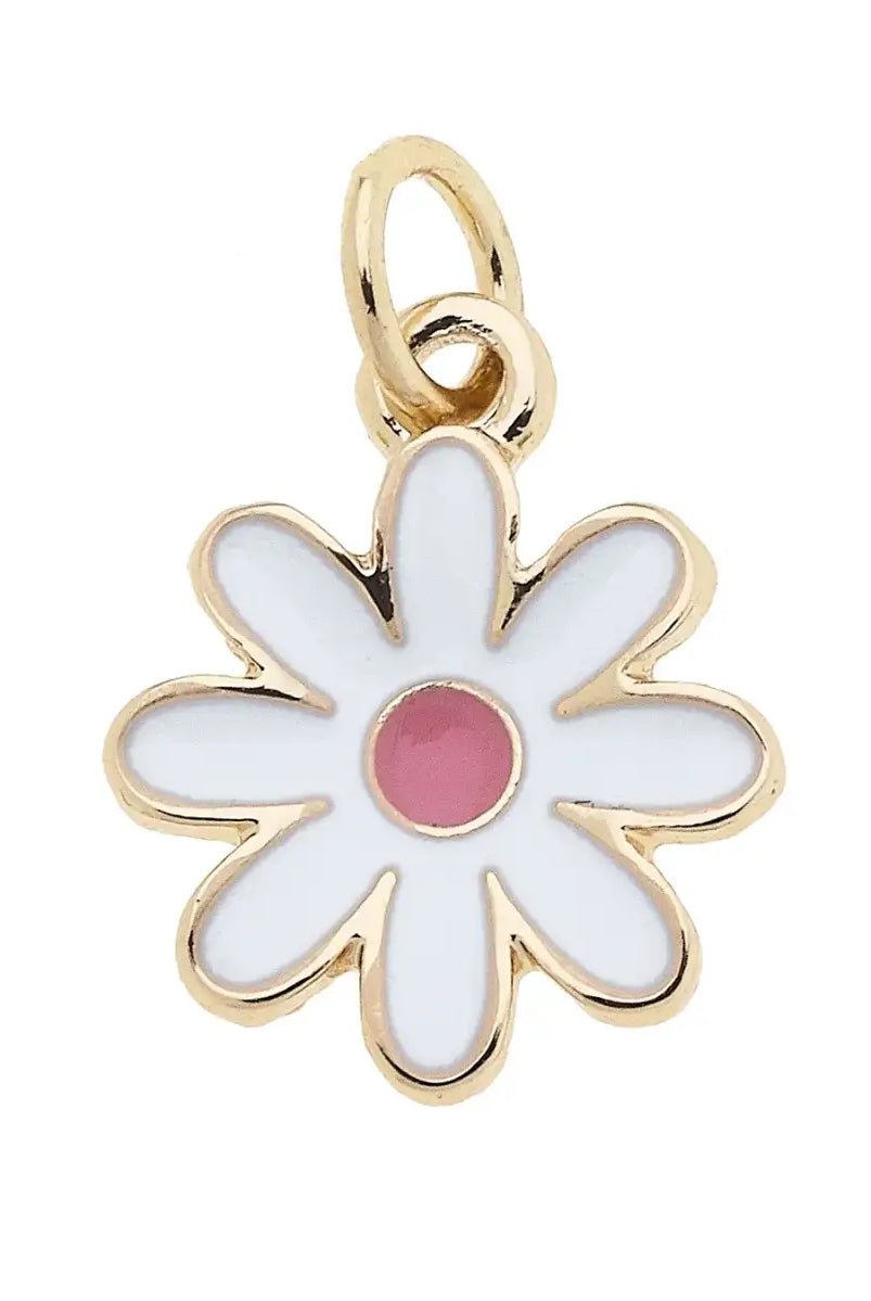 ๐ผ Canvas Style Enamel Flower Charm โ White-Charms-Canvas Style-Deja Nu Boutique, Women's Fashion Boutique in Lampasas, Texas
