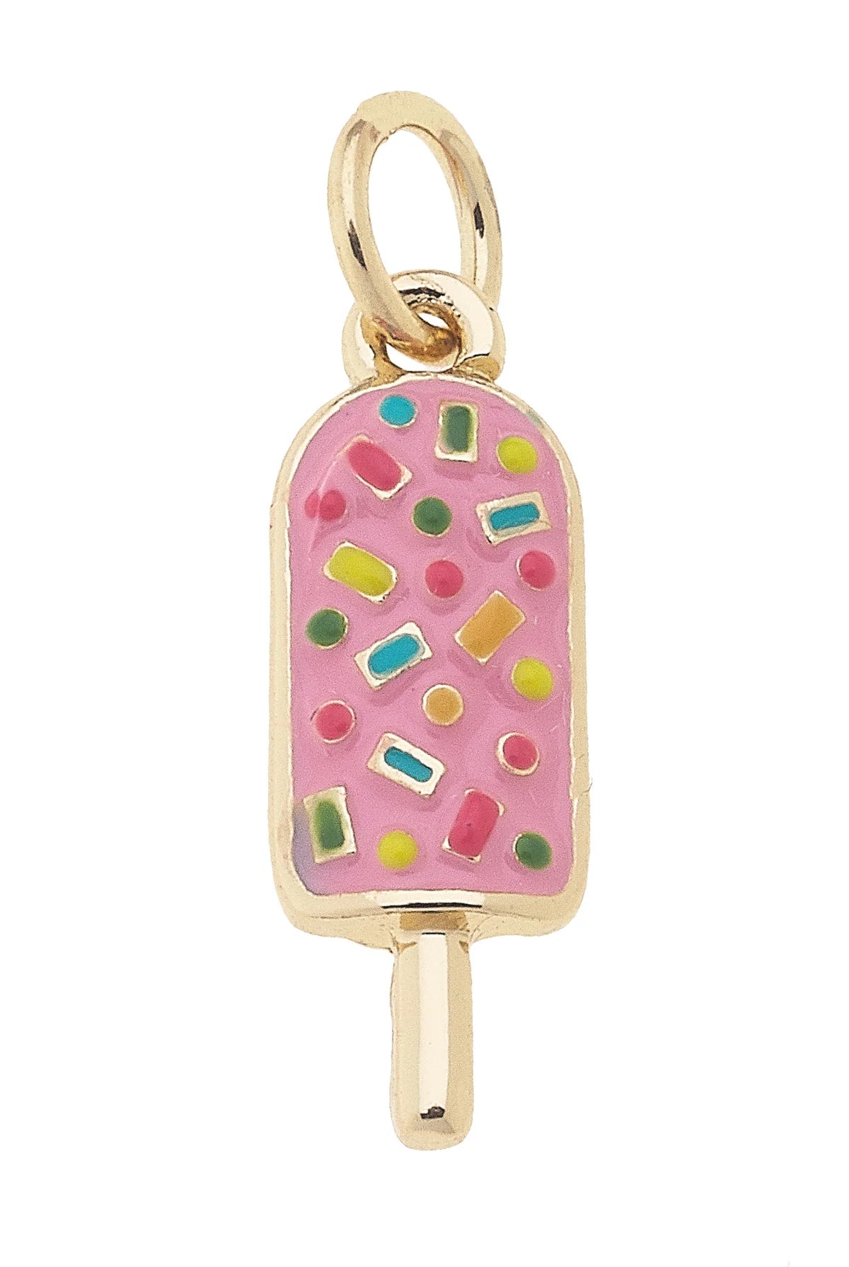 Canvas Style Enamel Popsicle Charm In Light Pink Sprinkle Cutie-Charms-Canvas Style-Deja Nu Boutique, Women's Fashion Boutique in Lampasas, Texas