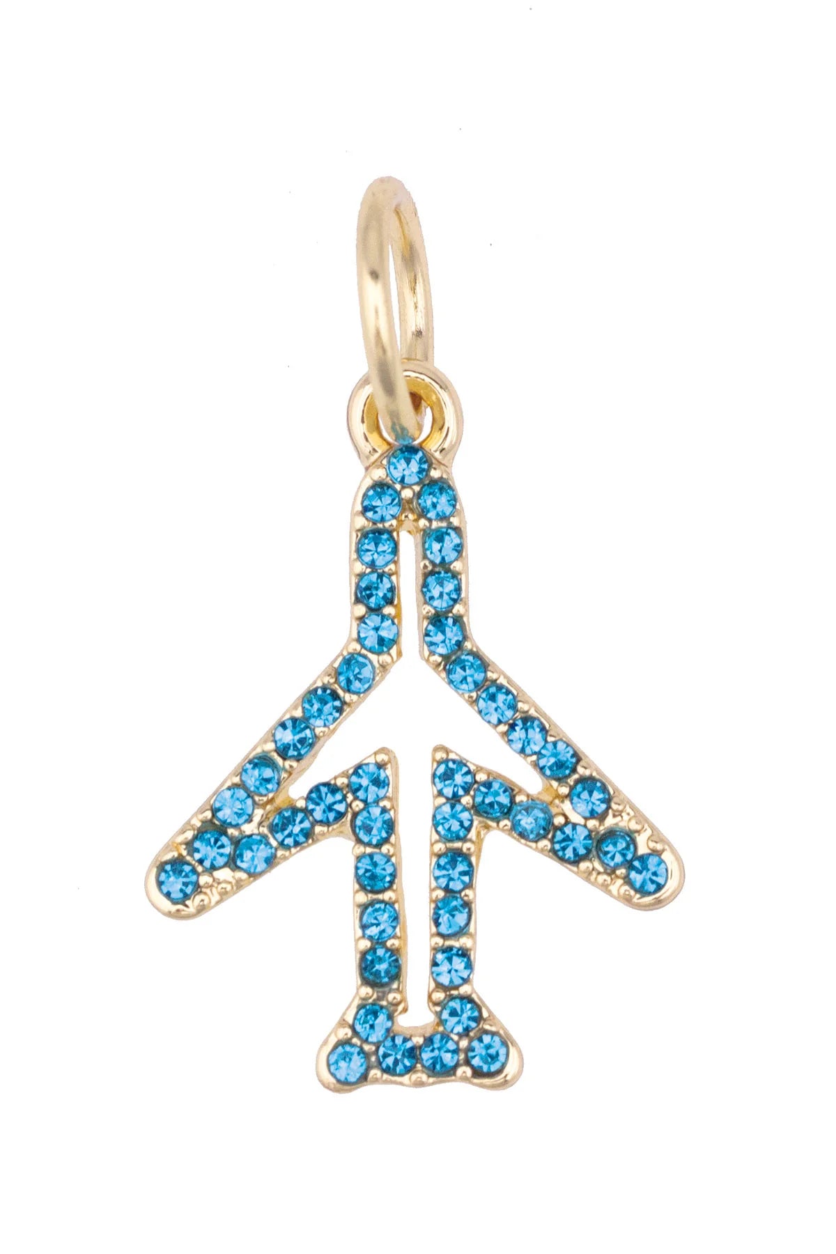 Canvas Style Pave Airplane Charm In Blue-Charms-Canvas Style-Deja Nu Boutique, Women's Fashion Boutique in Lampasas, Texas