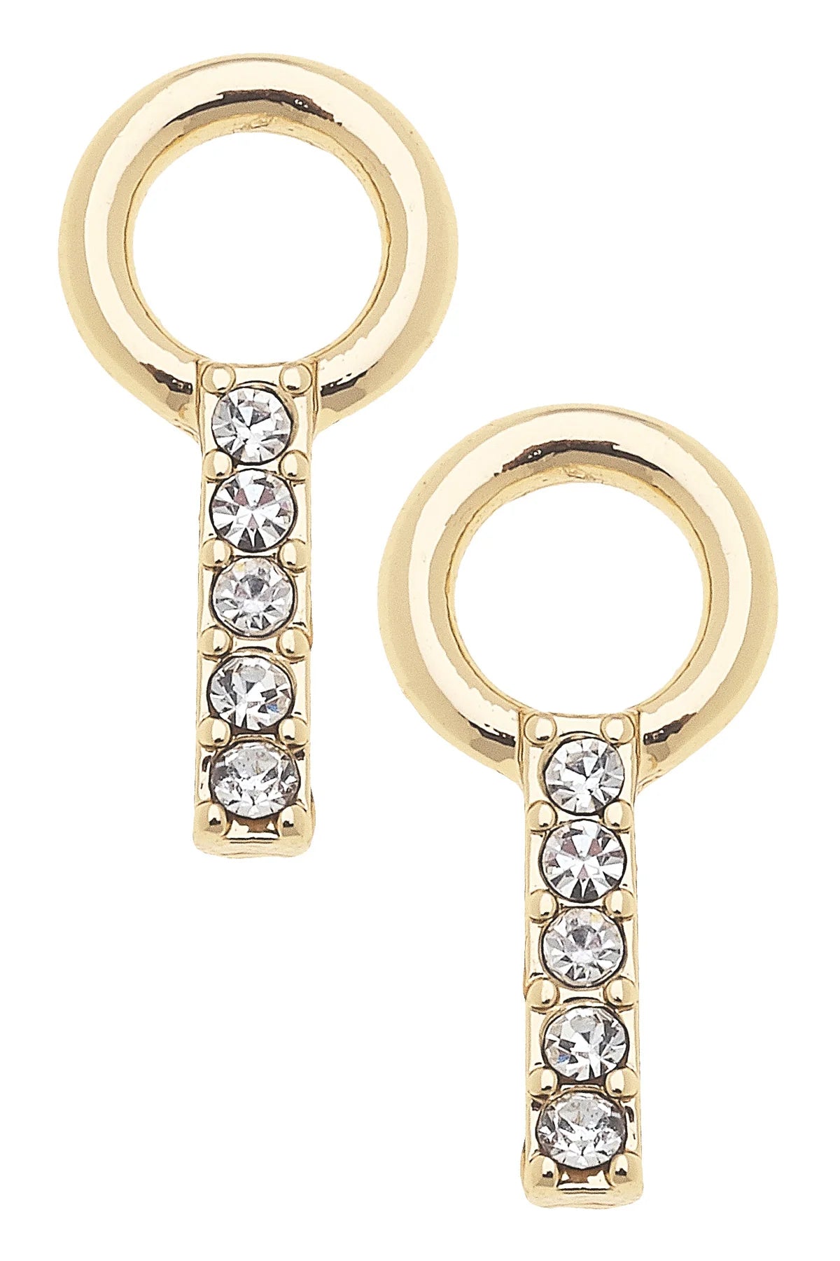 Canvas Style Pave Baguette Huggie Charms In Shiny Gold (Set of 2)-Huggie Charm-Canvas Style-Deja Nu Boutique, Women's Fashion Boutique in Lampasas, Texas