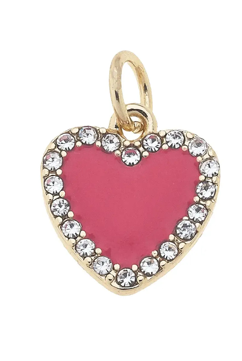 ๐ Canvas Style Pavรฉ Enamel Heart Charm โ Fuchsia-Charms-Canvas Style-Deja Nu Boutique, Women's Fashion Boutique in Lampasas, Texas