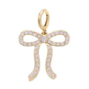 Canvas Style Pave Looped Bow Pendant Charm in Shiny Gold-Pendant Charms-Canvas Style-Deja Nu Boutique, Women's Fashion Boutique in Lampasas, Texas