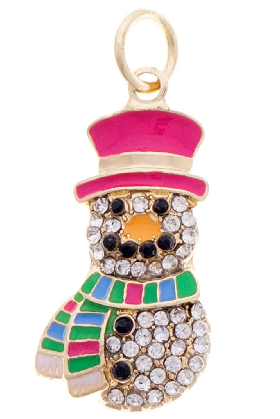 Canvas Style Pave Snowman Charm in Multi with Gold Plating-charm-Canvas Style-Deja Nu Boutique, Women's Fashion Boutique in Lampasas, Texas