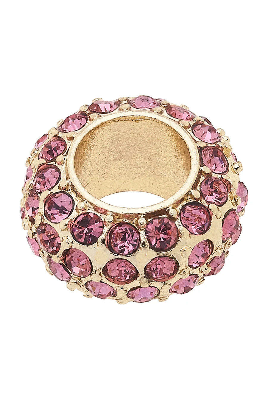 Canvas Style Pave Spacer Bead in Pink or Clear with Gold Plating-Charms-Canvas Style-Deja Nu Boutique, Women's Fashion Boutique in Lampasas, Texas