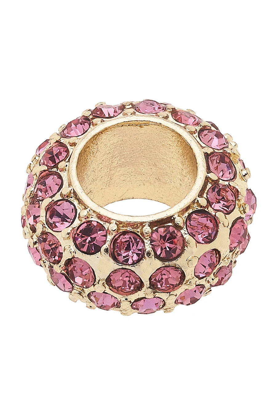 Canvas Style Pave Spacer Bead in Pink or Clear with Gold Plating-Charms-Canvas Style-Deja Nu Boutique, Women's Fashion Boutique in Lampasas, Texas