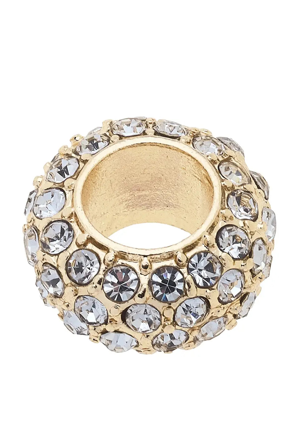 Canvas Style Pave Spacer Bead in Pink or Clear with Gold Plating-Charms-Canvas Style-Deja Nu Boutique, Women's Fashion Boutique in Lampasas, Texas