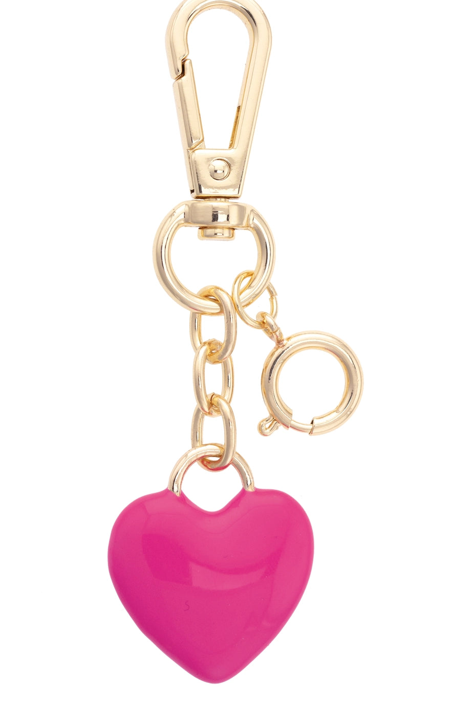 Canvas Style Puffy Enamel Heart Bag Charm in Fuchsia-purse charm-Canvas Style-Deja Nu Boutique, Women's Fashion Boutique in Lampasas, Texas