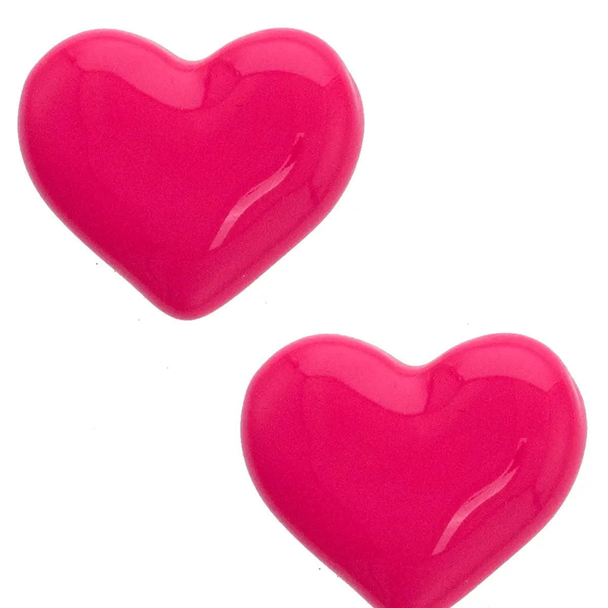 Canvas Style Puffy Heart Enamel Earrings in Red-Earrings-Canvas Style-Deja Nu Boutique, Women's Fashion Boutique in Lampasas, Texas