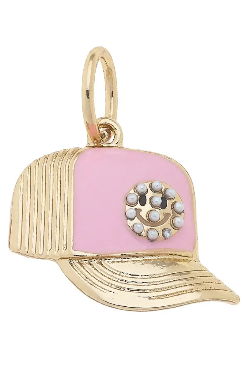 ๐งข Canvas Style Smiley Face Trucker Hat Charm โ Light Pink-Charms-Canvas Style-Deja Nu Boutique, Women's Fashion Boutique in Lampasas, Texas