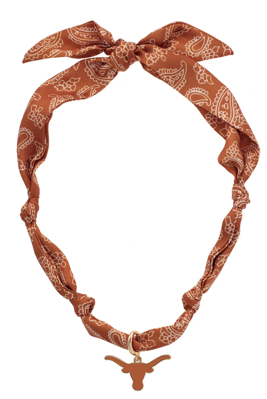 Canvas Style Texas Longhorns Bandana Scarf Necklace NCAA Licensed-Scarf Necklace-Canvas Style-Deja Nu Boutique, Women's Fashion Boutique in Lampasas, Texas