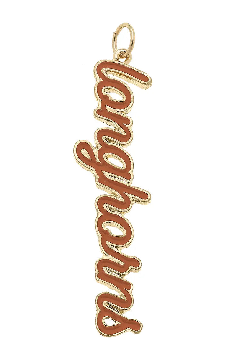 Canvas Style Texas Longhorns Enamel Script Charm-Charms-Canvas Style-Deja Nu Boutique, Women's Fashion Boutique in Lampasas, Texas