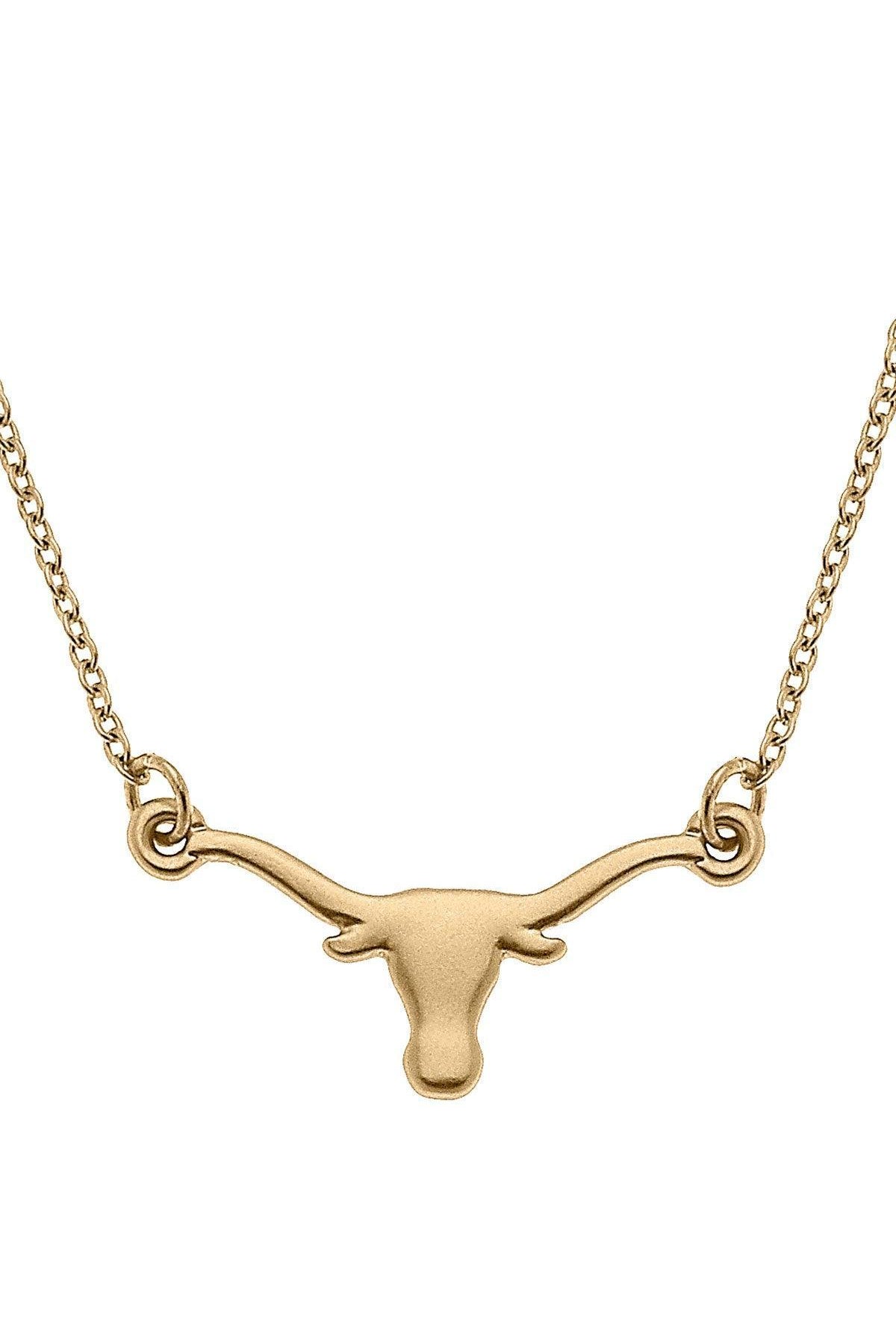 Canvas Style University of Texas Longhorn Logo Necklace – 24K Gold Plated-Necklaces-Canvas Style-Deja Nu Boutique, Women's Fashion Boutique in Lampasas, Texas