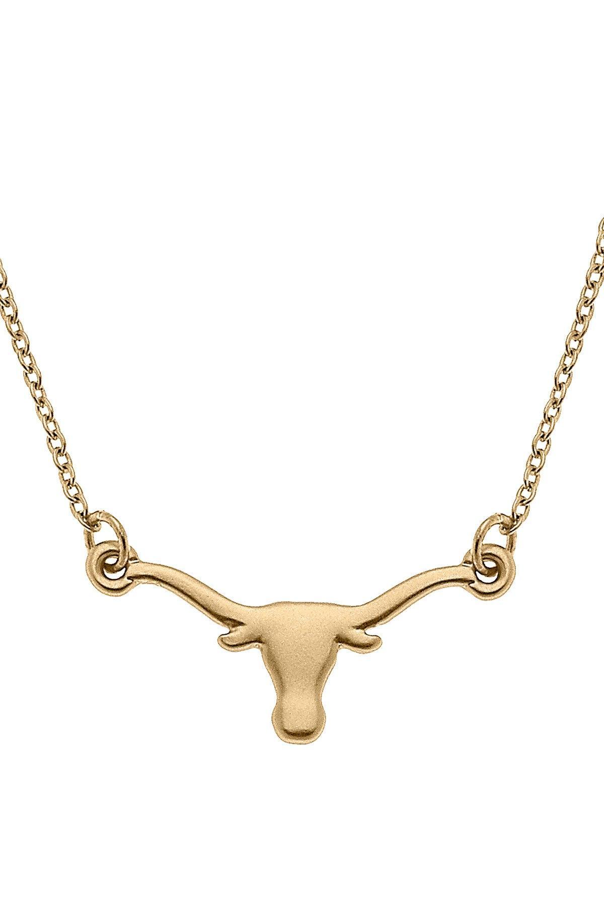 Canvas Style University of Texas Longhorn Logo Necklace – 24K Gold Plated-Necklaces-Canvas Style-Deja Nu Boutique, Women's Fashion Boutique in Lampasas, Texas