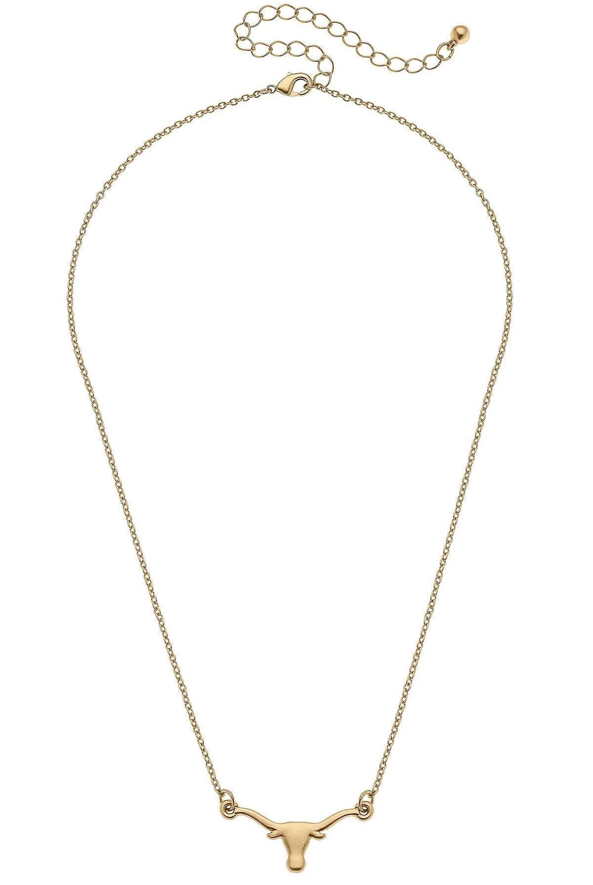 Canvas Style University of Texas Longhorn Logo Necklace – 24K Gold Plated-Necklaces-Canvas Style-Deja Nu Boutique, Women's Fashion Boutique in Lampasas, Texas