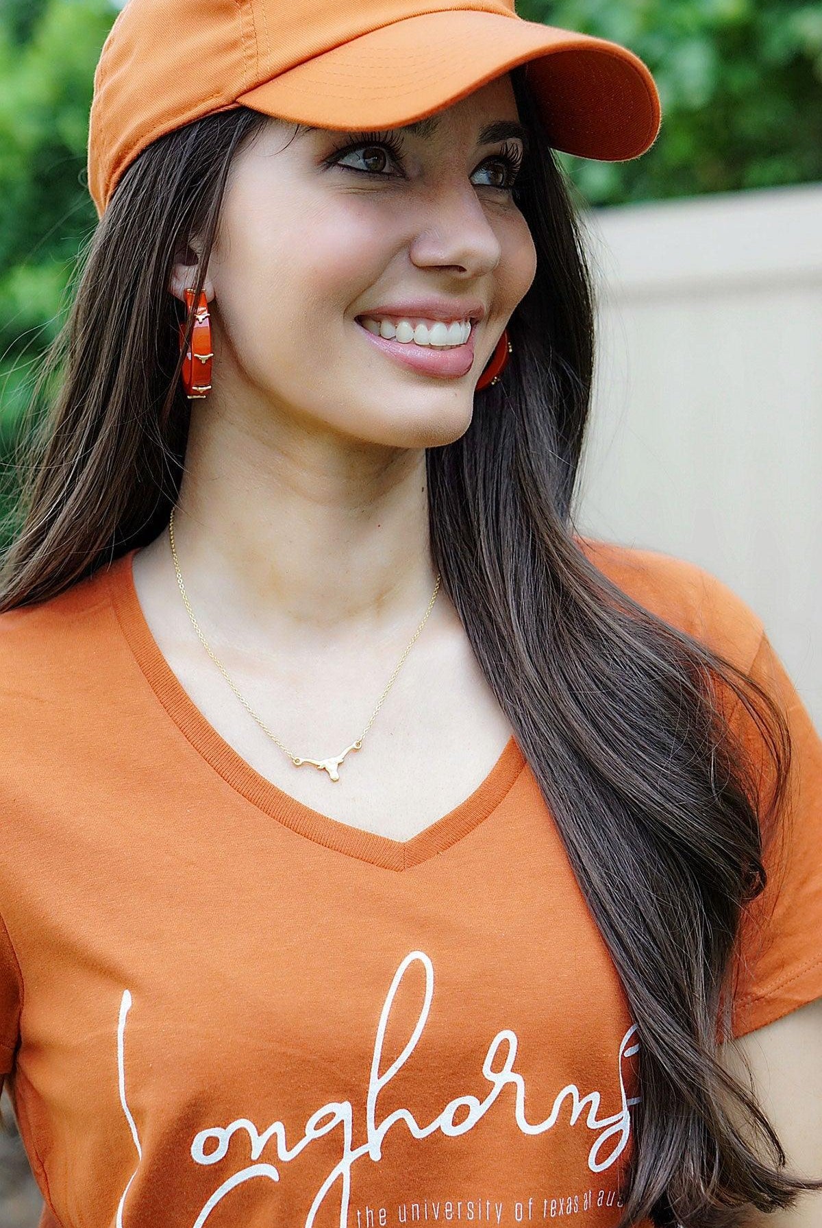 Canvas Style University of Texas Longhorn Logo Necklace – 24K Gold Plated-Necklaces-Canvas Style-Deja Nu Boutique, Women's Fashion Boutique in Lampasas, Texas