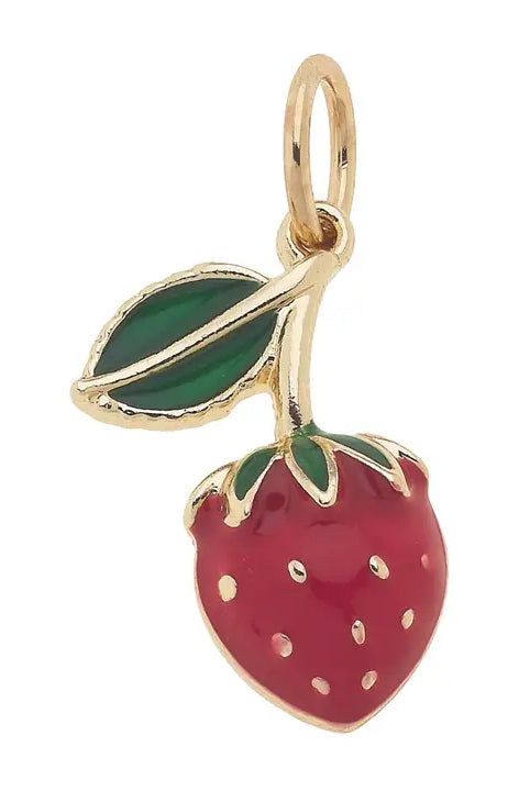 ๐ Canvas Style 3-D Strawberry Charm โ Red & Green-Charms-Canvas Style-Deja Nu Boutique, Women's Fashion Boutique in Lampasas, Texas