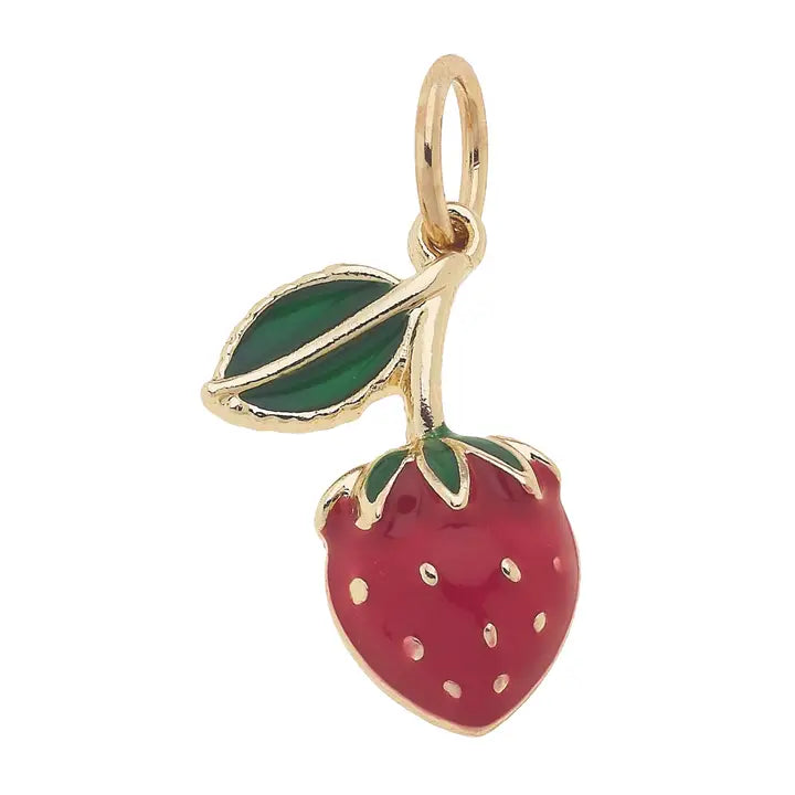 🍓 Canvas Style 3-D Strawberry Charm – Red & Green-Charms-Canvas Style-Deja Nu Boutique, Women's Fashion Boutique in Lampasas, Texas