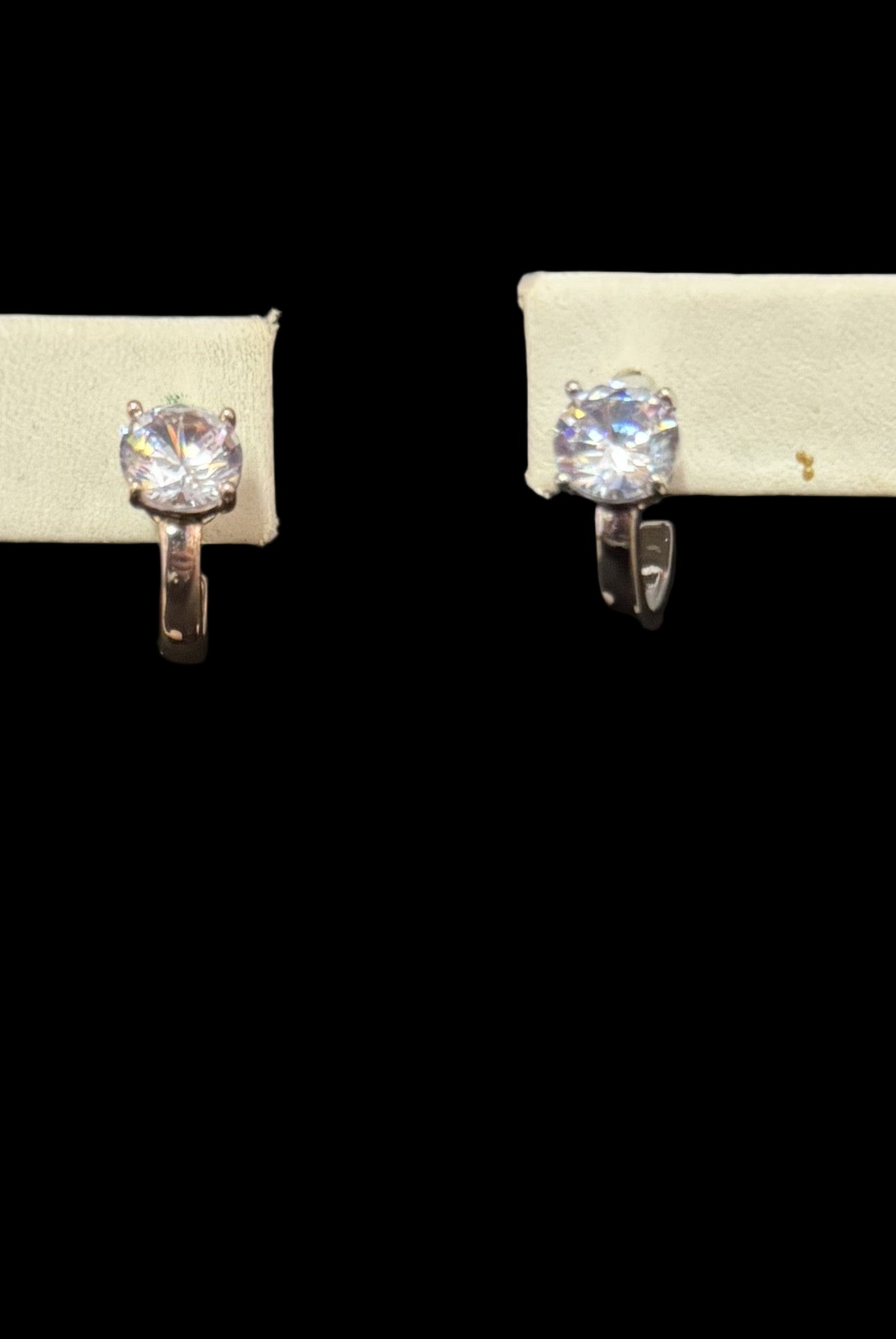 Classic Crystal Solitaire Hoop Earrings In Gold or Silver-Earrings-Deja Nu Tx-Deja Nu Boutique, Women's Fashion Boutique in Lampasas, Texas