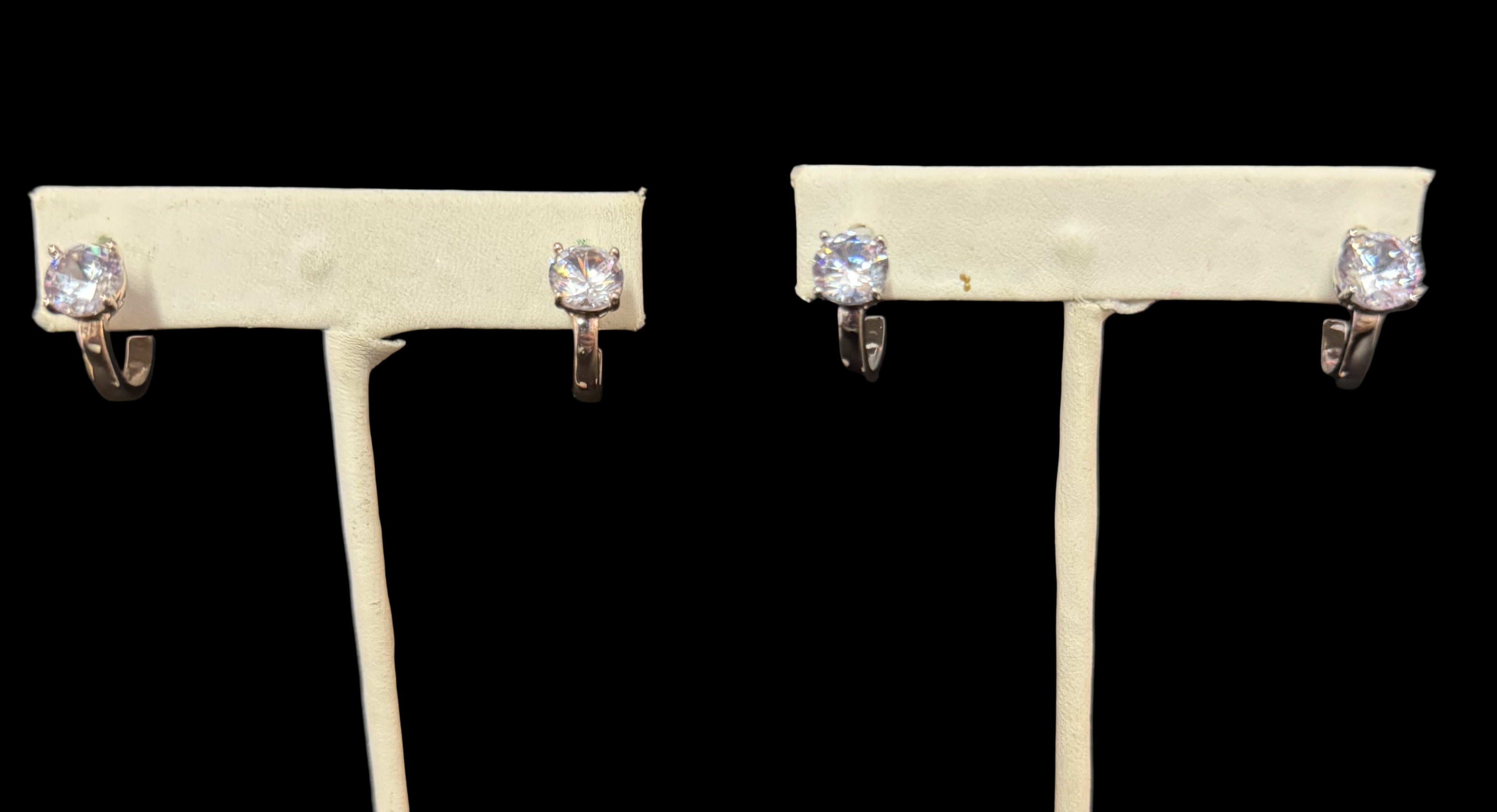 Classic Crystal Solitaire Hoop Earrings In Gold or Silver-Earrings-Deja Nu Tx-Deja Nu Boutique, Women's Fashion Boutique in Lampasas, Texas