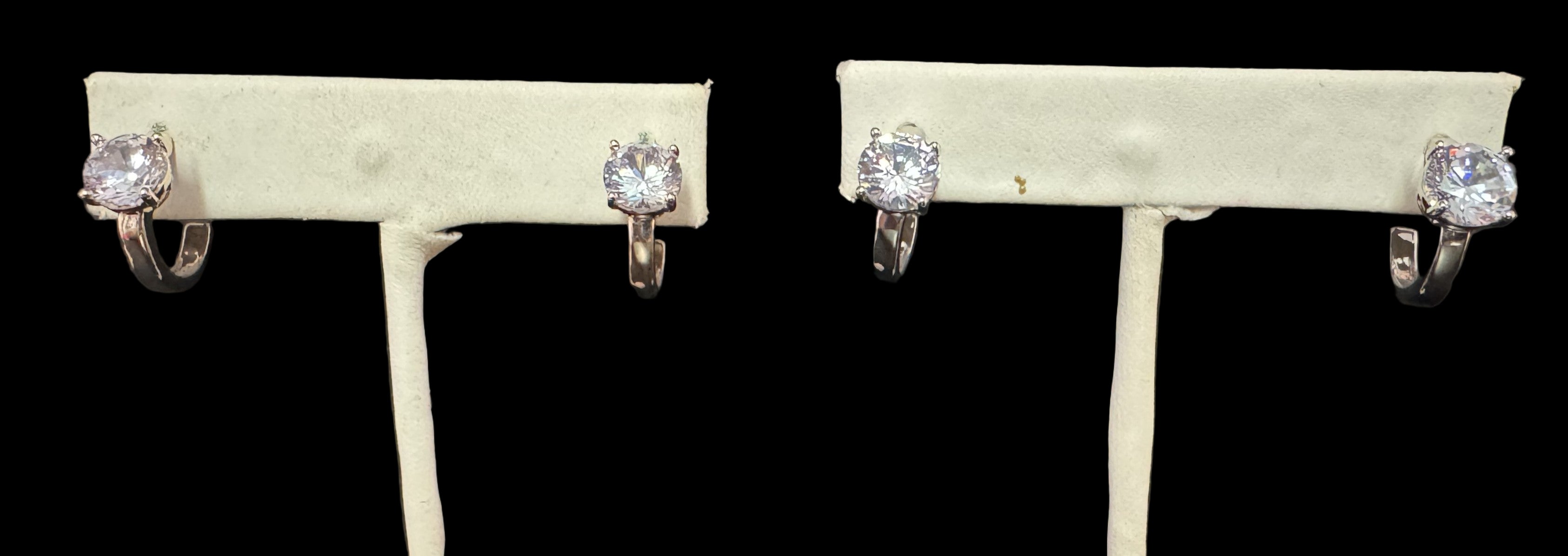 Classic Crystal Solitaire Hoop Earrings In Gold or Silver-Earrings-Deja Nu Tx-Deja Nu Boutique, Women's Fashion Boutique in Lampasas, Texas