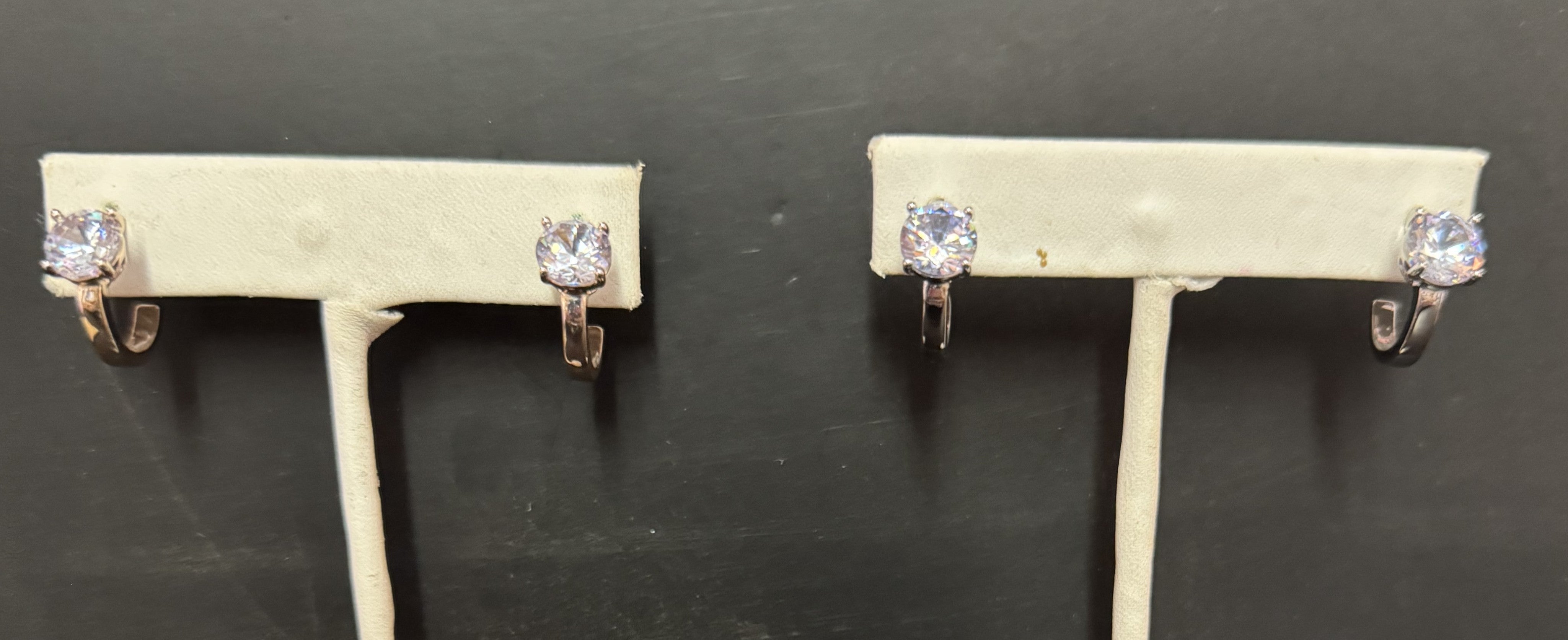 Classic Crystal Solitaire Hoop Earrings In Gold or Silver-Earrings-Deja Nu Tx-Deja Nu Boutique, Women's Fashion Boutique in Lampasas, Texas