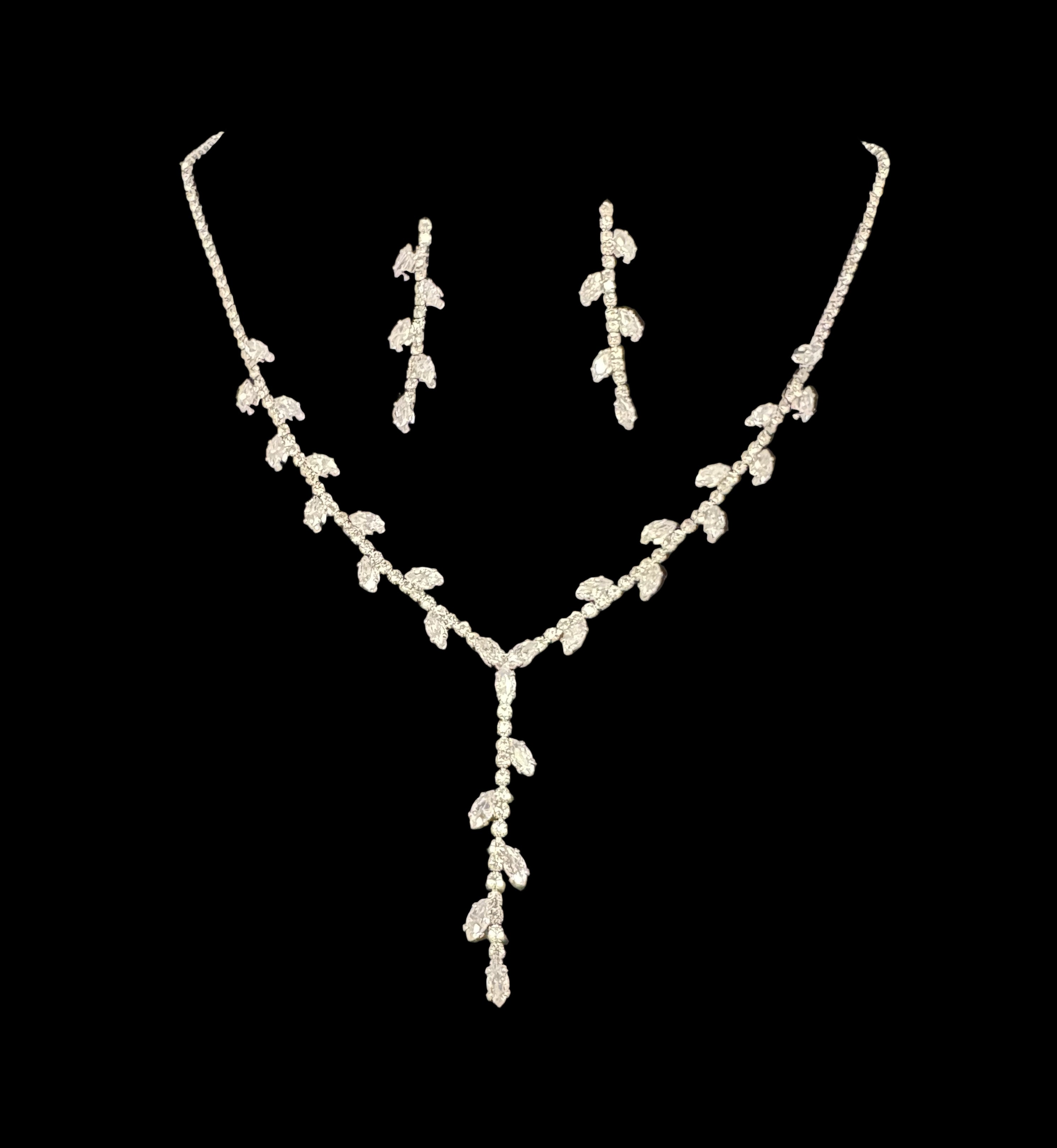 Crystal Vine Necklace & Earring Set-Necklace Set-Deja Nu Tx-Deja Nu Boutique, Women's Fashion Boutique in Lampasas, Texas