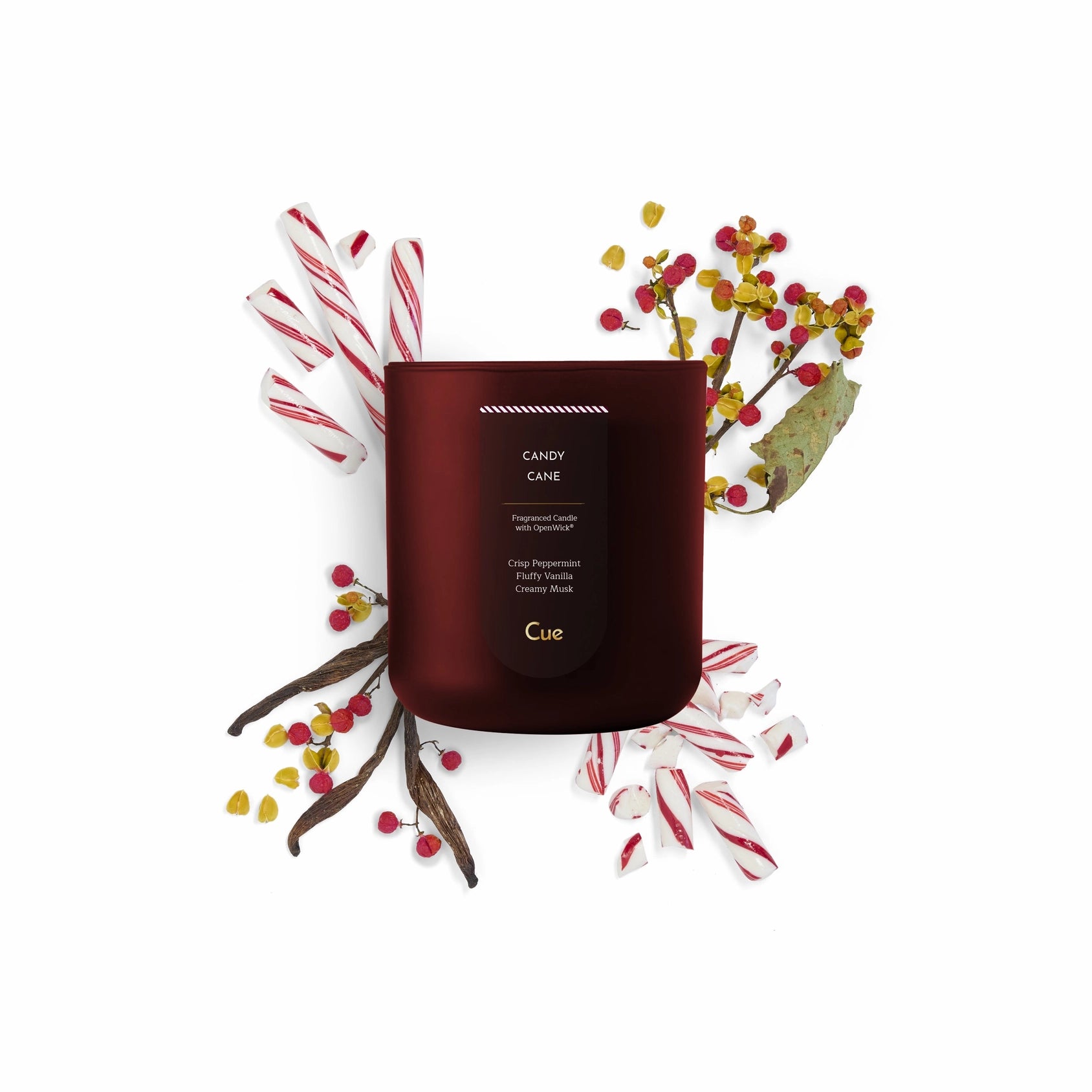 Cue Red Candy Cane Candle Holiday Collection-Candle-Cue-Deja Nu Boutique, Women's Fashion Boutique in Lampasas, Texas