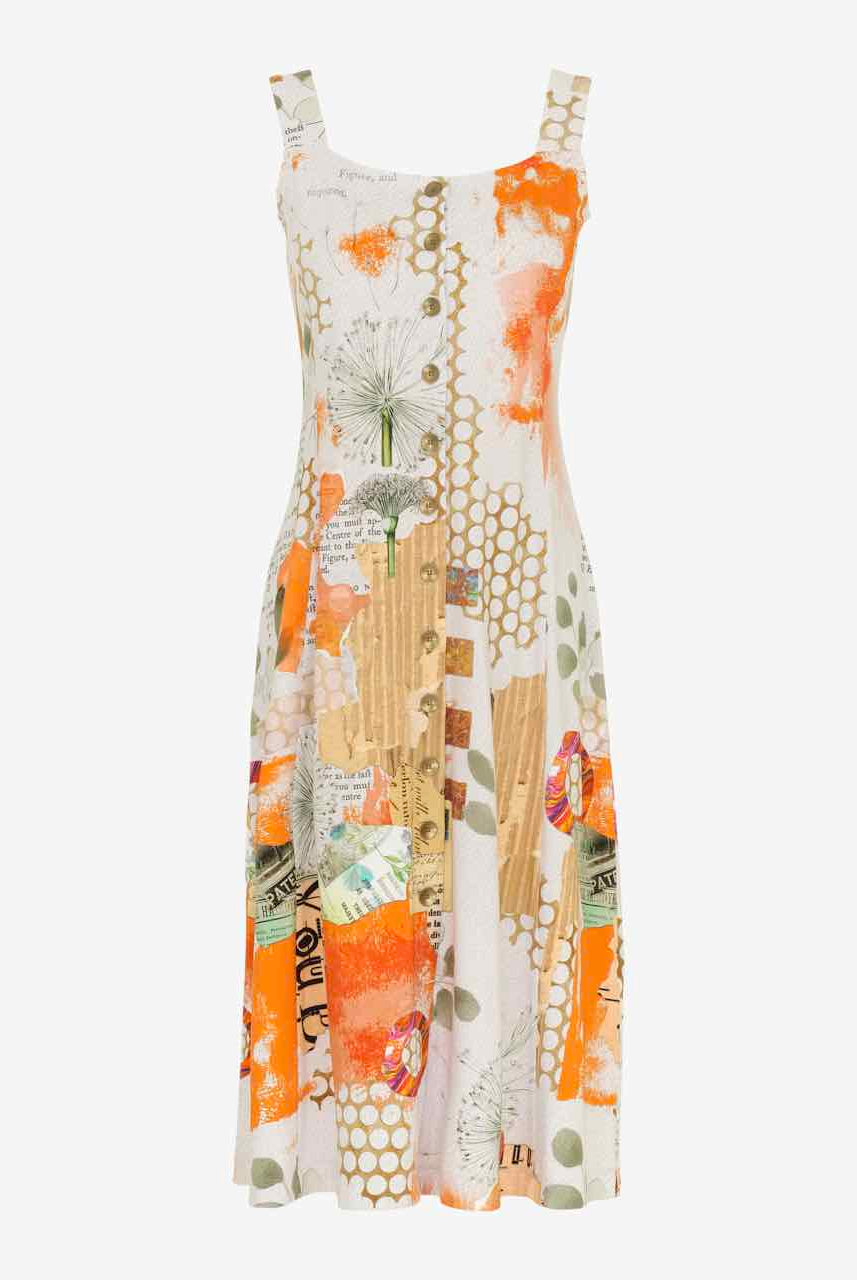 Dolcezza Simply Art “Big Changes” Midi Dress By Gina Startup (24715)-Dresses-Dolcezza-Deja Nu Boutique, Women's Fashion Boutique in Lampasas, Texas