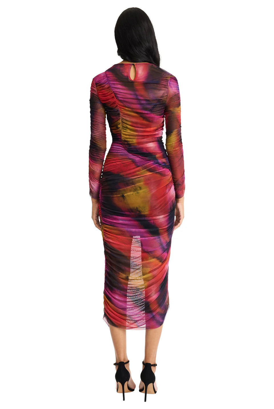 Donna Morgan For Maggy London Hilda Printed Mesh Midi Dress-Midi Dresses-Donna Morgan-Deja Nu Boutique, Women's Fashion Boutique in Lampasas, Texas