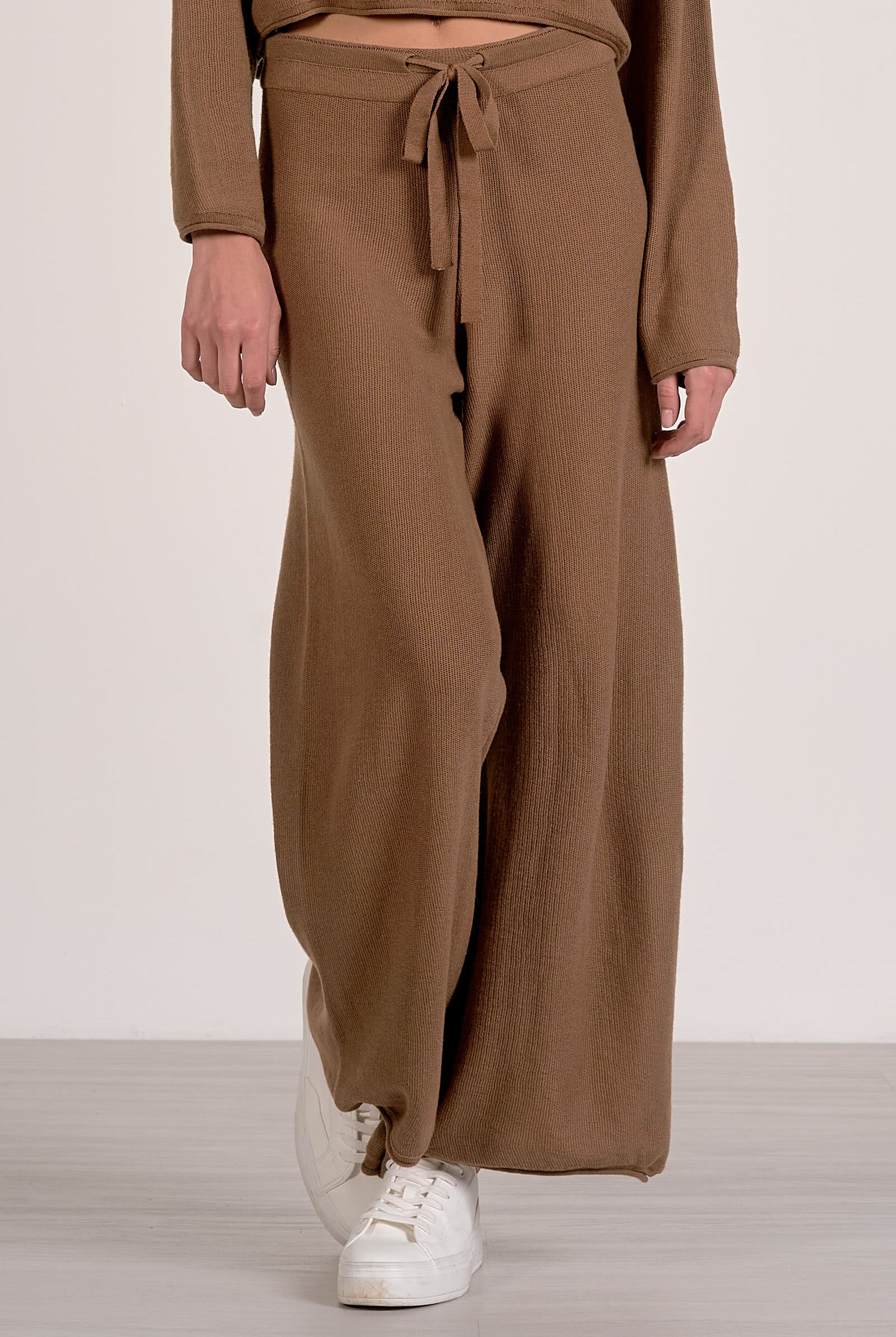 ELAN Caramel Drawstring Wide Leg Pants-Pants-Elan-Deja Nu Boutique, Women's Fashion Boutique in Lampasas, Texas