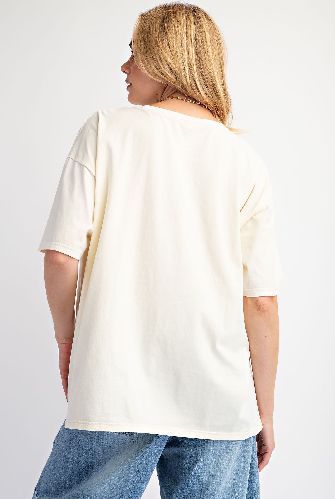 Easel Ecru T-Shirt With Graphic Cactus Planted In Tea Pots-Tops-Easel-Deja Nu Boutique, Women's Fashion Boutique in Lampasas, Texas