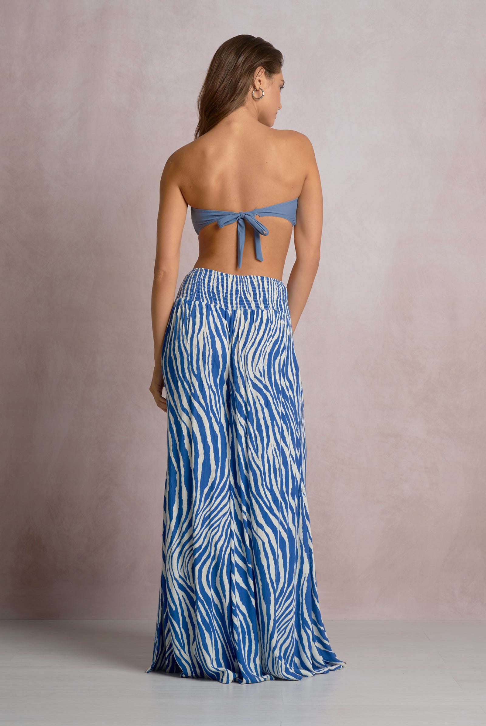 Elan Blue Zebra Resort Palazzo Pants-Pants-Elan-Deja Nu Boutique, Women's Fashion Boutique in Lampasas, Texas