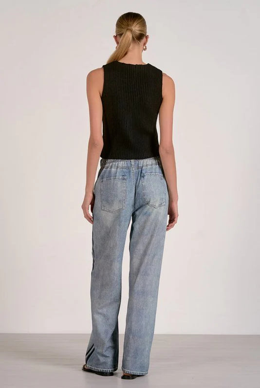 Elan Jojo Track Sweatpant Jean-Bottoms-Elan-Deja Nu Boutique, Women's Fashion Boutique in Lampasas, Texas