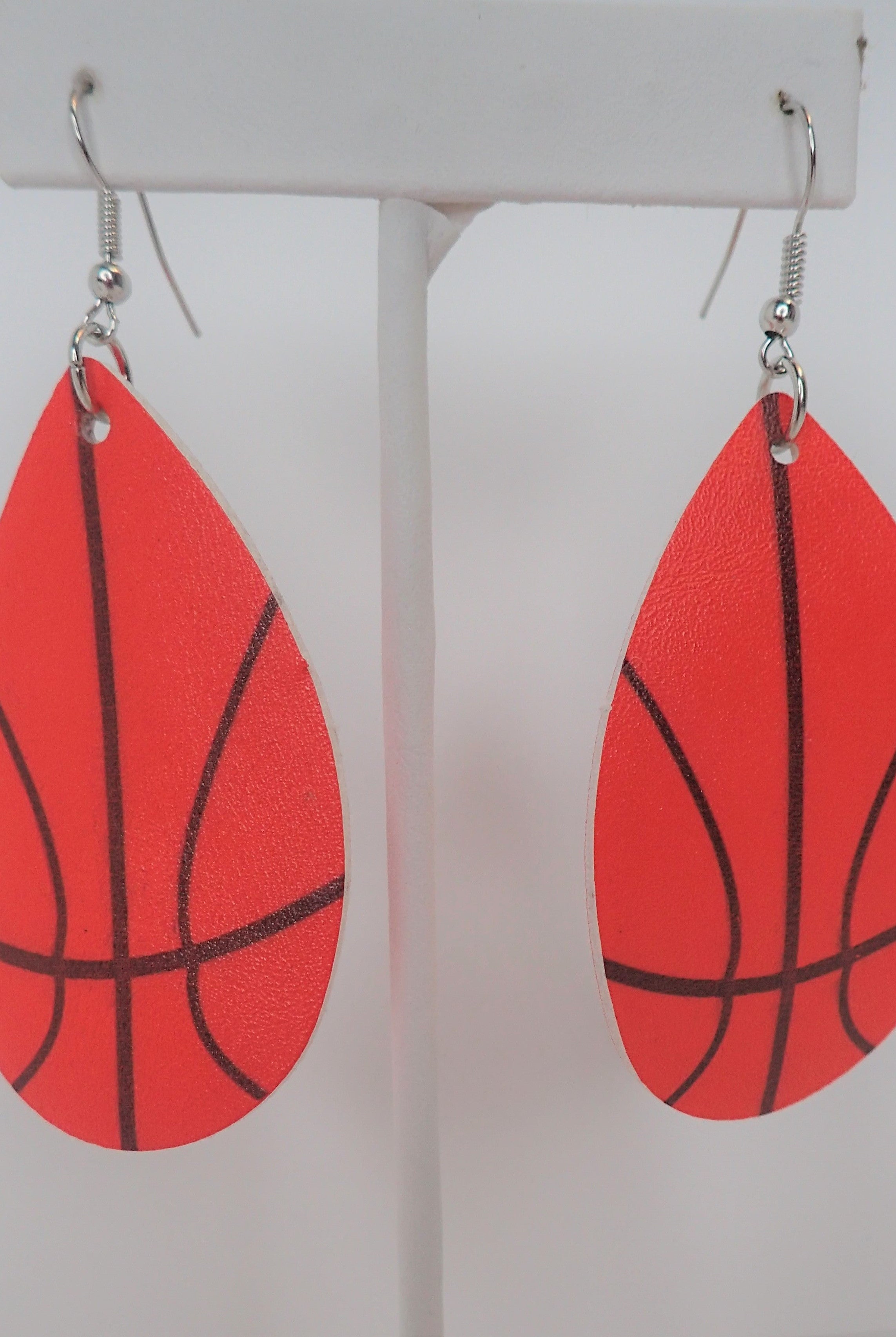 Sun Shine And Rodeo Leather Basketball Teardrop Earring-Earrings-Sunshine And Rodeo-Deja Nu Boutique, Women's Fashion Boutique in Lampasas, Texas