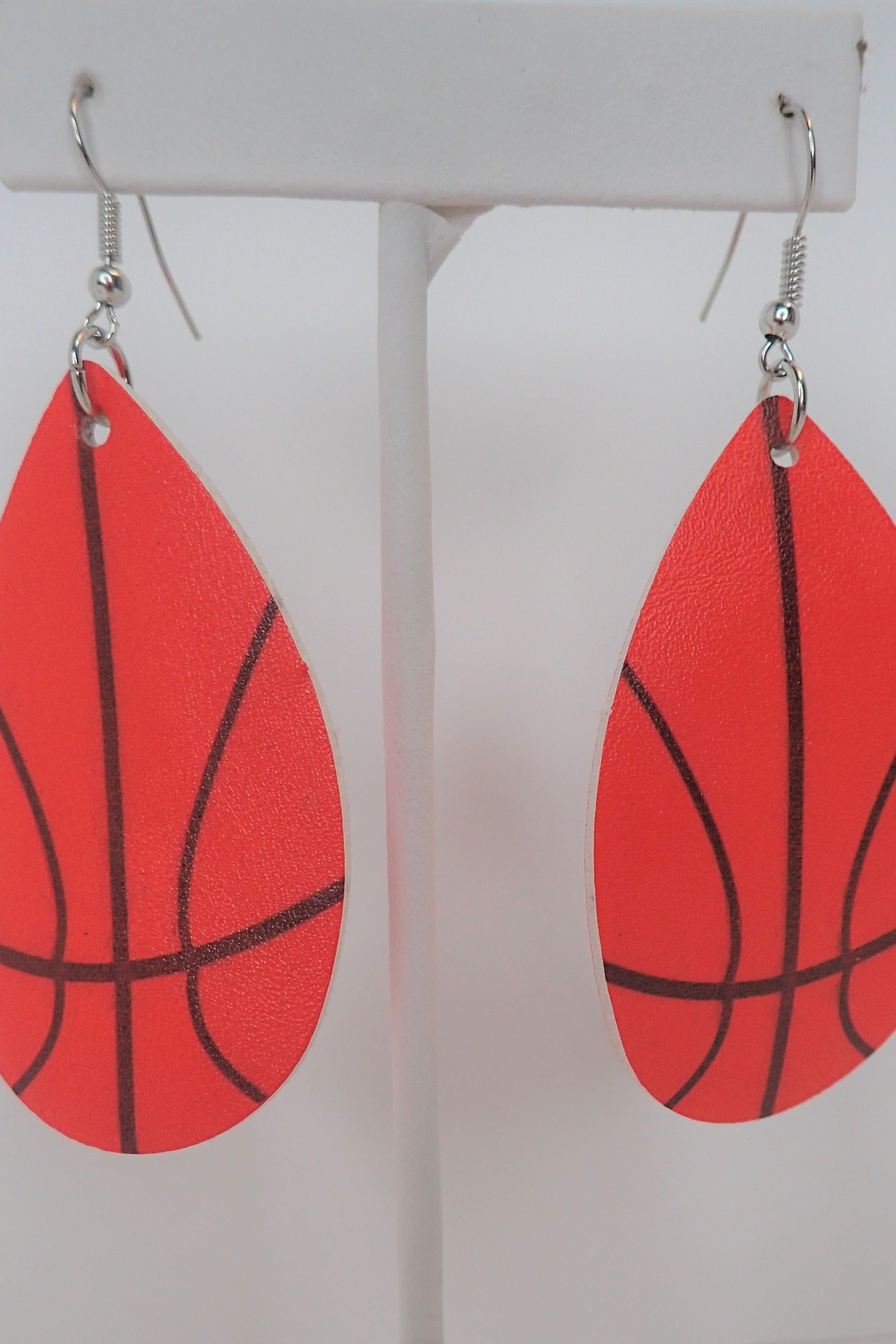 Sun Shine And Rodeo Leather Basketball Teardrop Earring-Earrings-Sunshine And Rodeo-Deja Nu Boutique, Women's Fashion Boutique in Lampasas, Texas