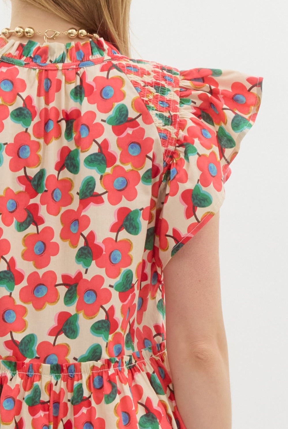 Entro Floral Tiered Mini Dress – A Whimsical Spring Must-Have-Midi Dresses-Entro-Deja Nu Boutique, Women's Fashion Boutique in Lampasas, Texas